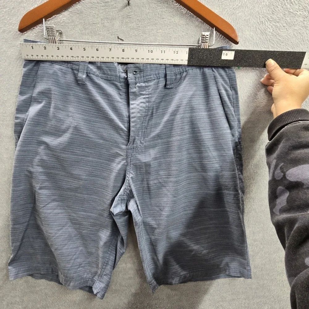 Volcom Men Shorts 32‎ Blue Striped Chino Casual Button Zipper 10